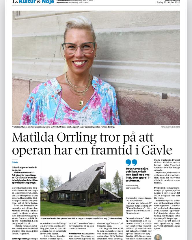 Några enstaka platser kvar till La Traviata Operasupé på Skaparbyn.